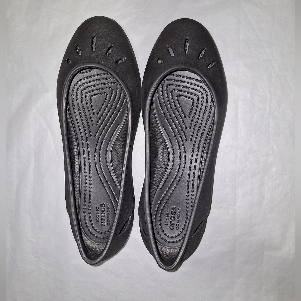 Iconic Crocs Comfort Women's Slip Shoes Black Size 7W